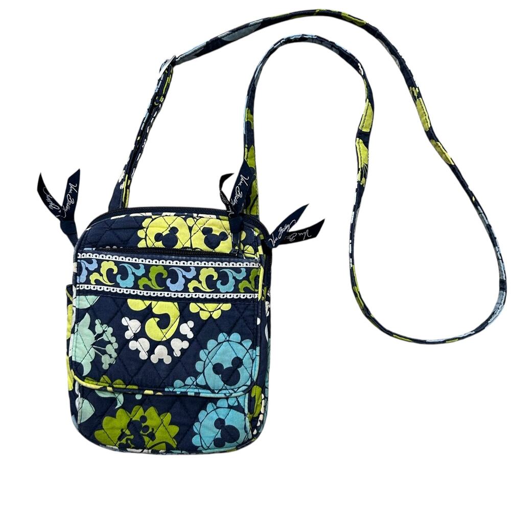Vera Bradley Disney Parks Where's Mickey Mini Hipster Crossbody Bag Green Blue - Picture 2 of 10